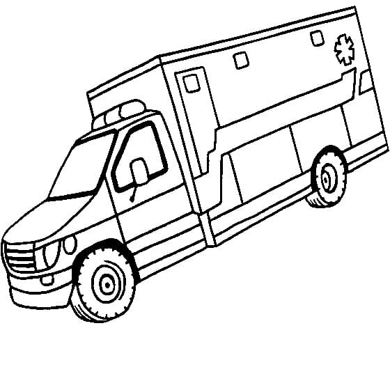 Desenho ambulância Imprimir e Colorir