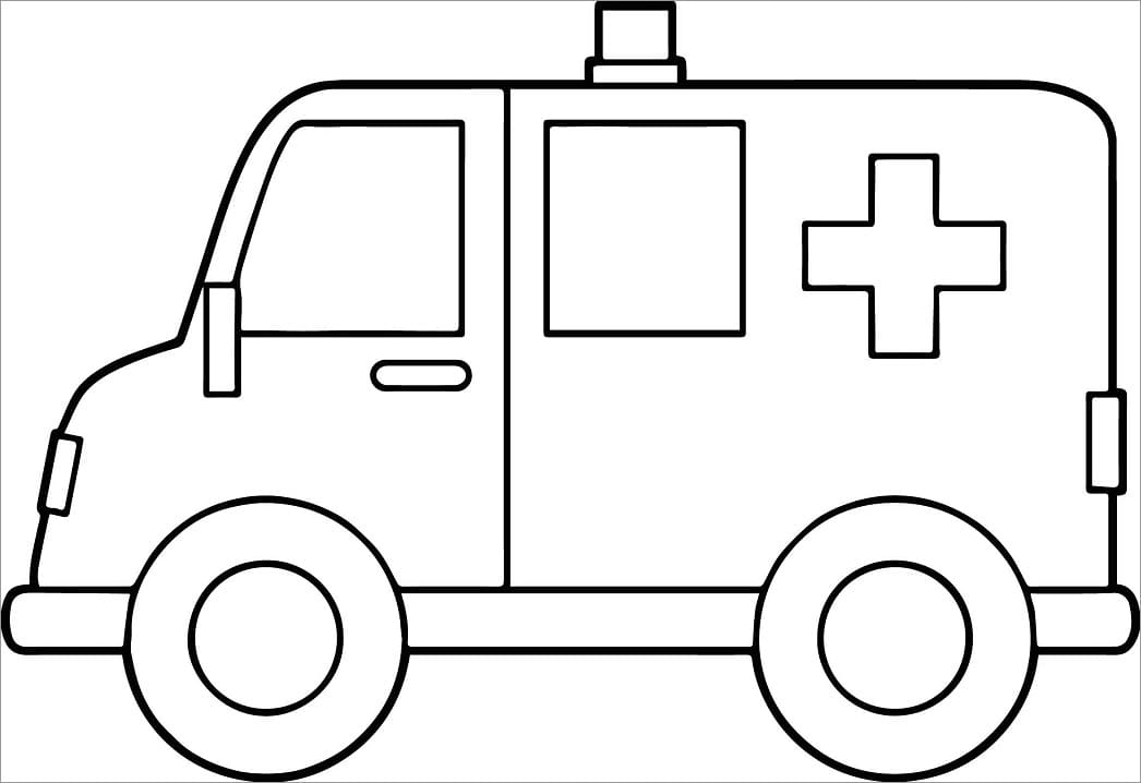 Desenho ambulância Pdf Colorir