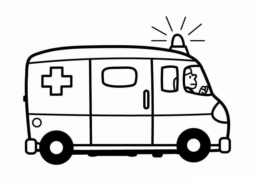 Desenho ambulância Pdf Para crianças