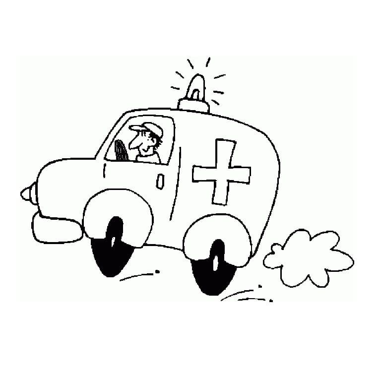 Desenho ambulância Pintar Pdf grátis