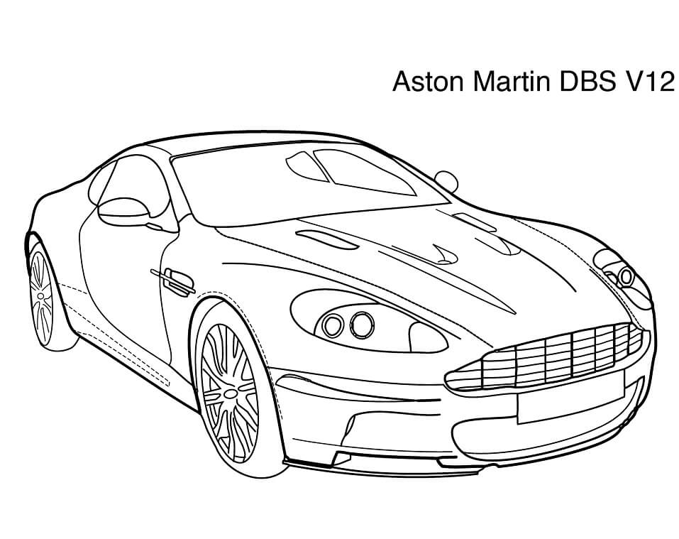 Desenho Aston Martin Dbs V12 Para Colorir