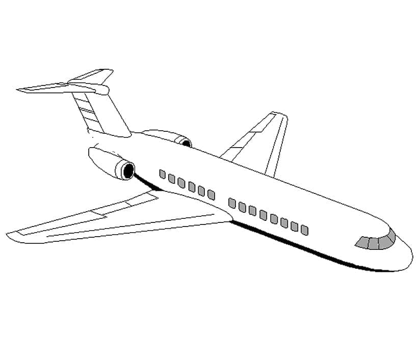 Desenho De Imprimivel Avião Para Colorir