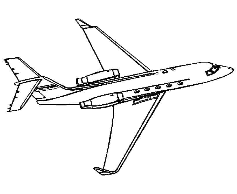 Desenho De Um Avião Voador Para Colorir