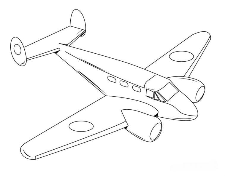 Desenho De Um Belo Avião Para Colorir