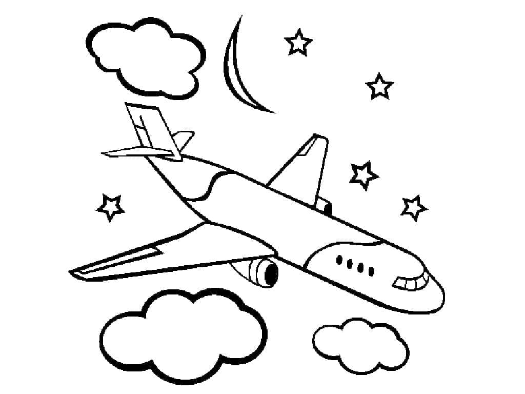 Desenho De Um Bom Avião Para Colorir