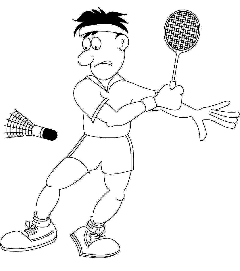 Desenho Jogador De Badminton 2 Para Colorir