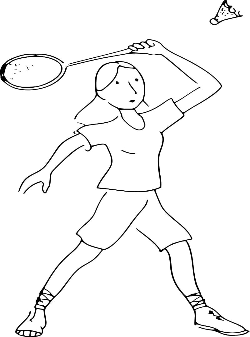 Desenho Jogador De Badminton 3 Para Colorir