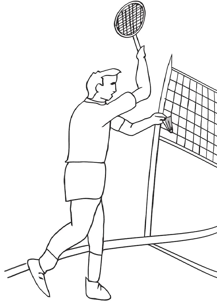 Desenho Jogador De Badminton 4 Para Colorir
