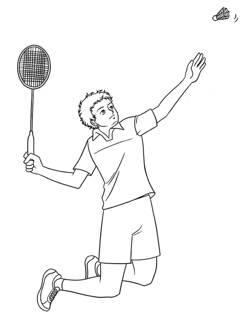 Desenho Jogando Badminton 3 Para Colorir
