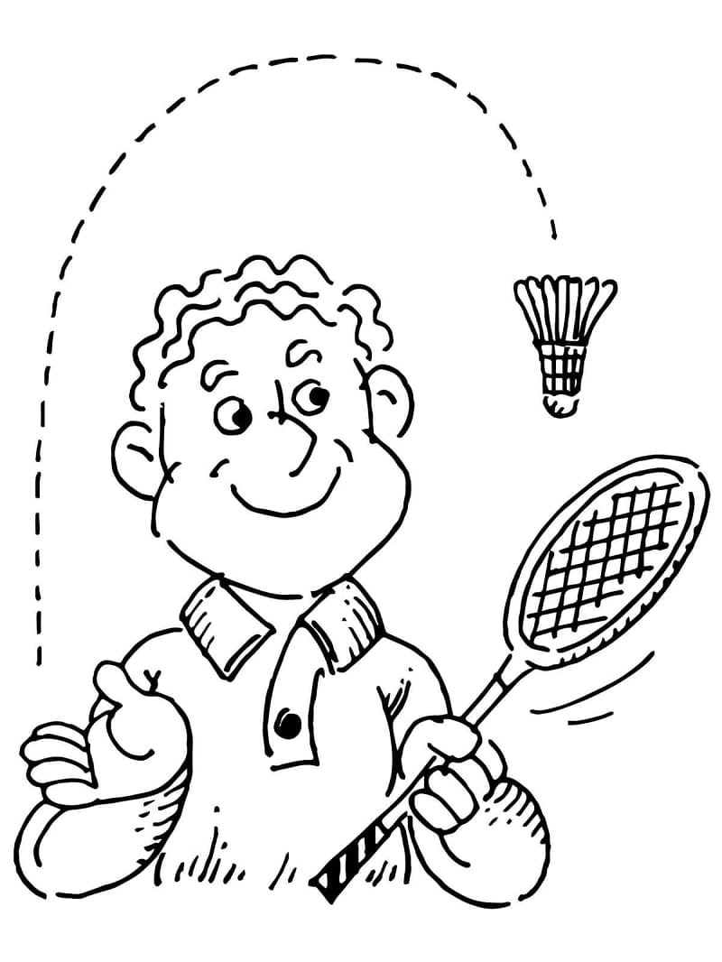 Desenho Jogando Badminton 4 Para Colorir