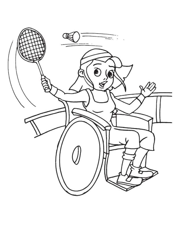 Desenho Menina Jogando Badminton 2 Para Colorir