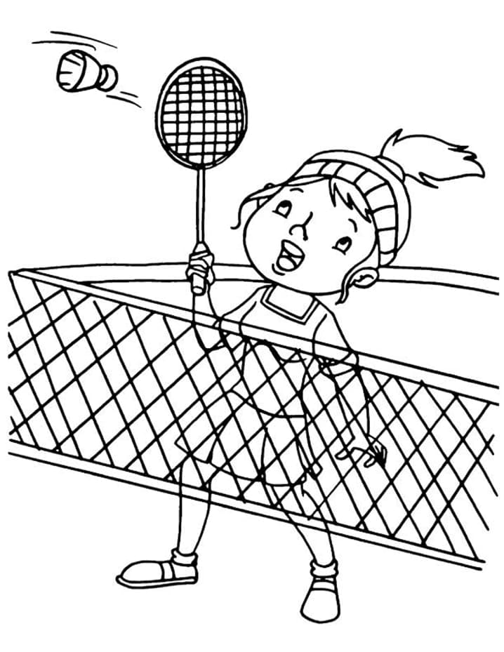 Desenho Menina Jogando Badminton Para Colorir