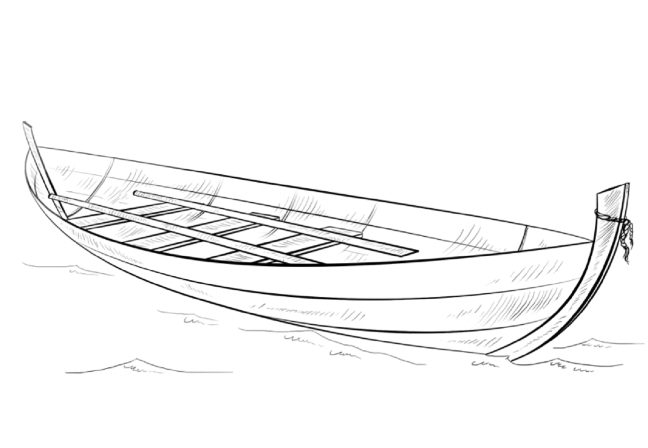 Desenho De Barco A Remo Para Colorir