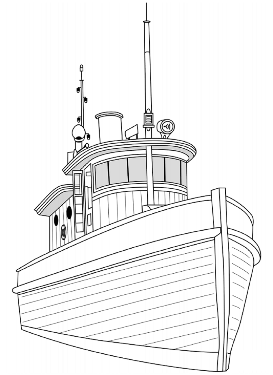 Desenho De Barco Rebocador Para Colorir