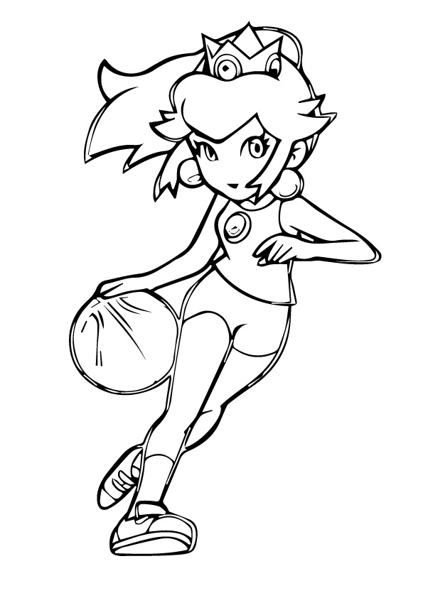 Desenho Da Princesa Peach No Basquete Para Colorir
