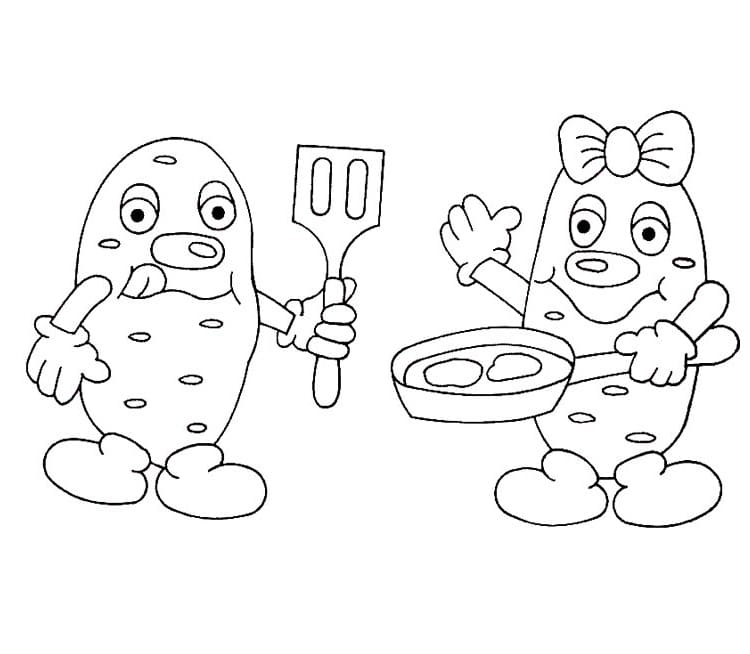 Desenho Batatas De Desenho Animado Para Colorir
