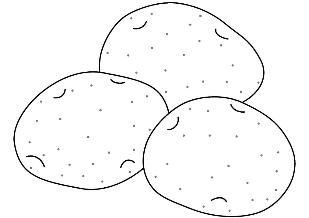 Desenho três Batatas Para Colorir