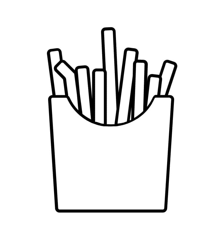 Desenho Batatas Fritas 3 Para Colorir