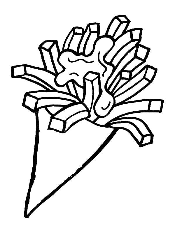 Desenho Batatas Fritas 5 Para Colorir