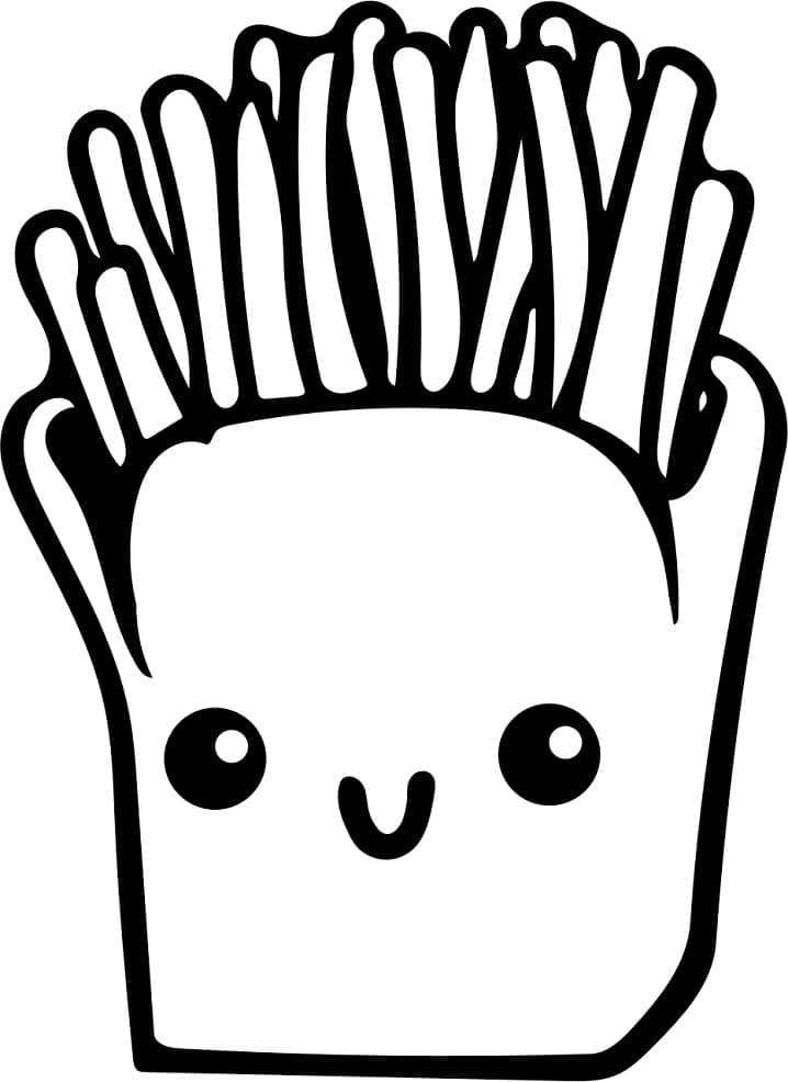 Desenho Batatas Fritas adoráveis Para Colorir