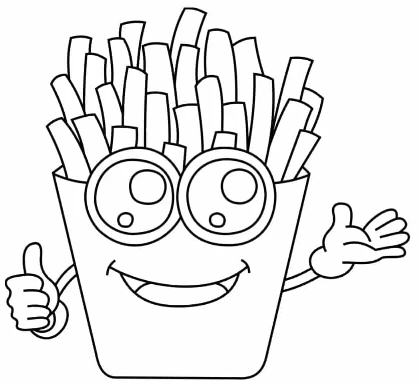 Desenho Batatas Fritas De Desenho Animado Para Colorir