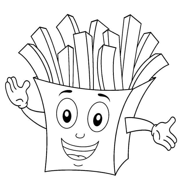 Desenho Batatas Fritas Felizes Para Colorir