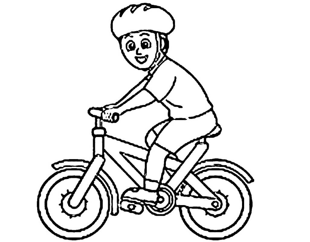 Desenho Menino Andando De Bicicleta Para Colorir 1