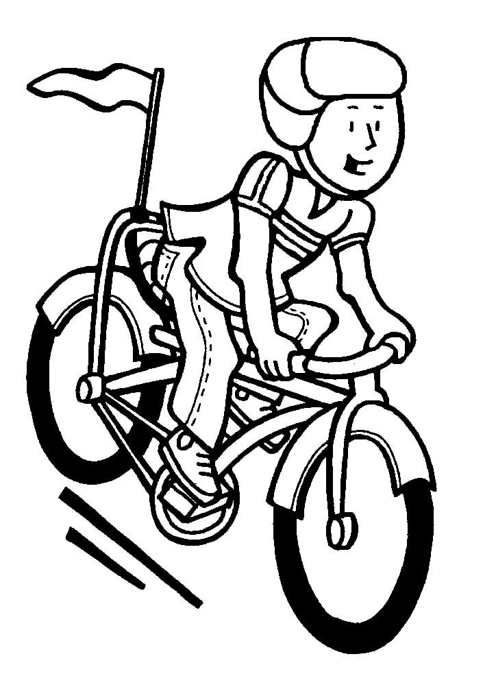 Desenho Menino Andando De Bicicleta Para Colorir 2