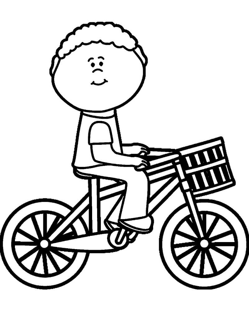 Desenho Menino Andando De Bicicleta Para Colorir 3