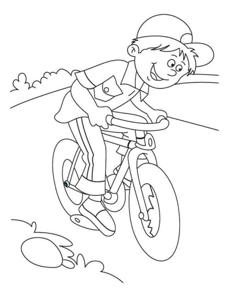 Desenho Menino Andando De Bicicleta Para Colorir 4