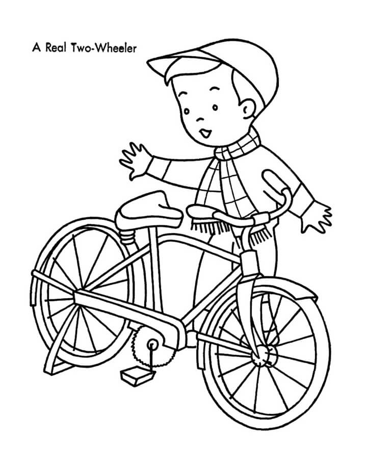 Desenho Menino Andando De Bicicleta Para Colorir