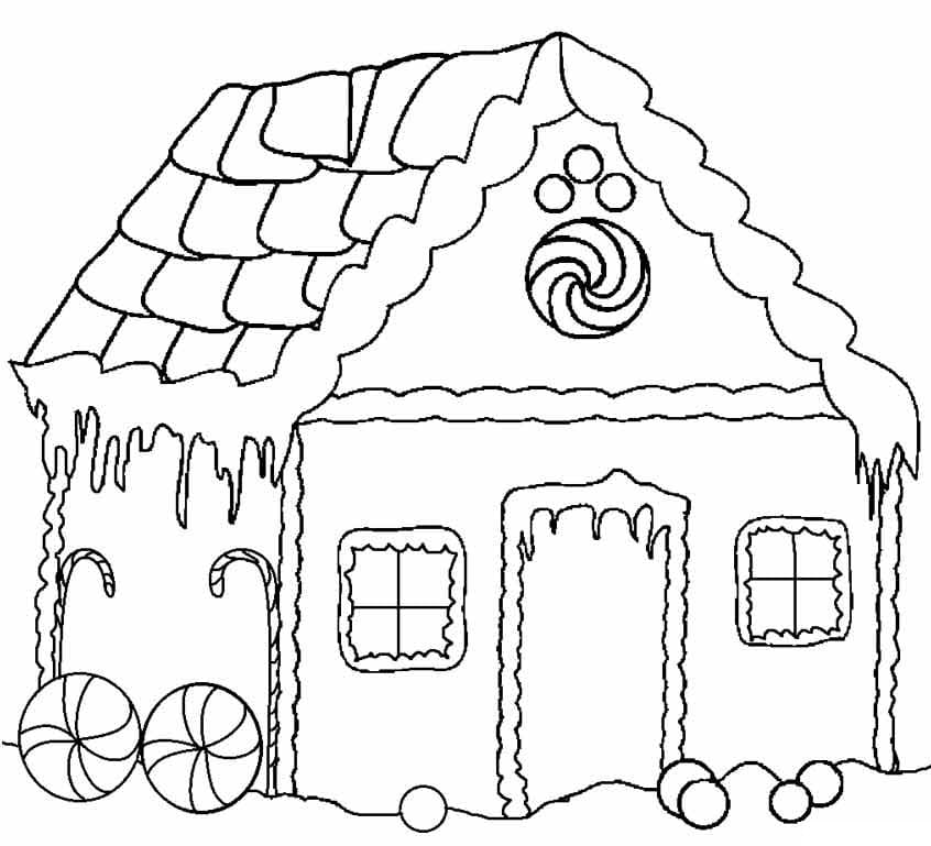 Desenho De casa De Gengibre 2 Para Colorir
