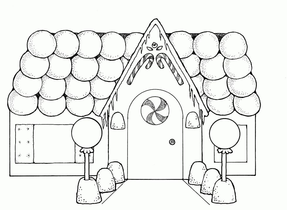 Desenho De casa De Gengibre Doce Para Colorir