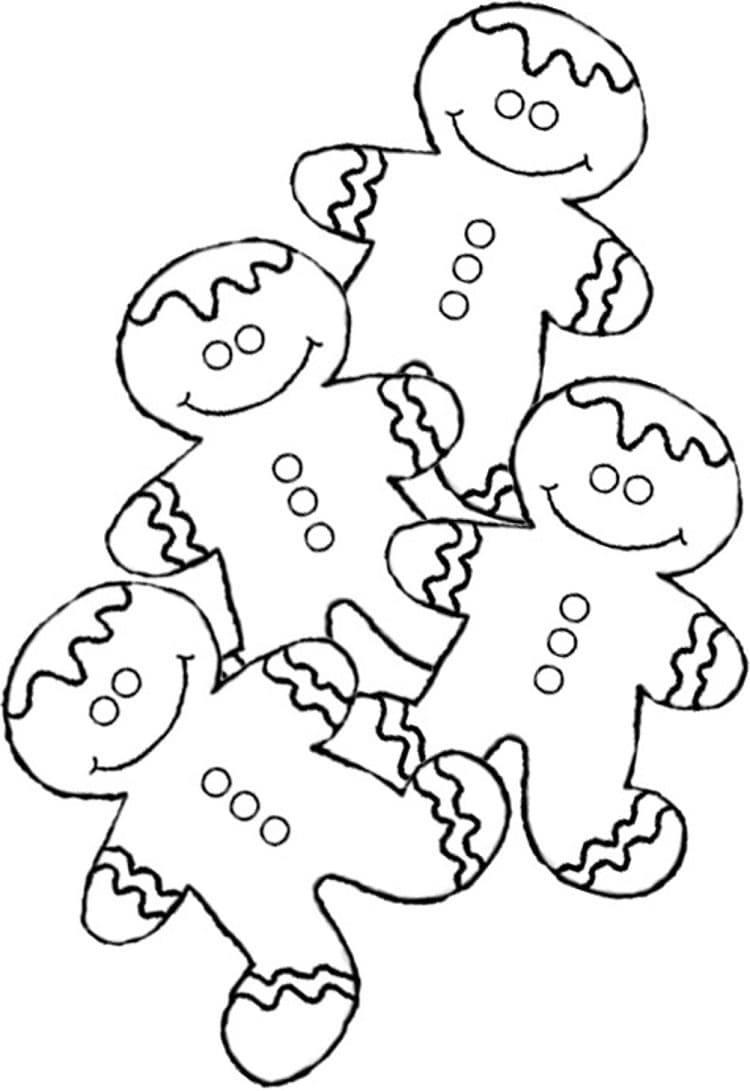Desenho De Homens De Gengibre Para Colorir