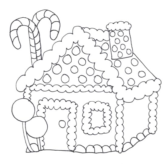 Desenho De Linda casa De Gengibre Para Colorir