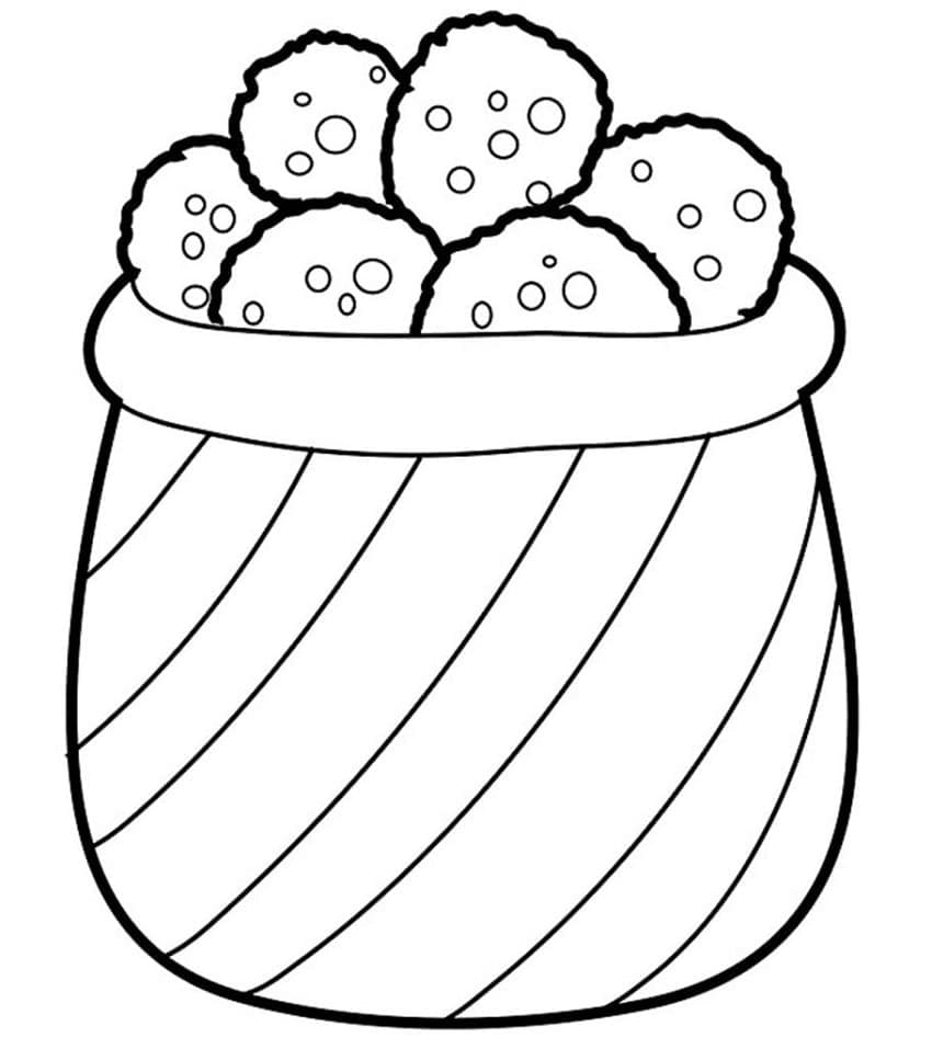 Desenho Pote De Biscoitos Para Colorir