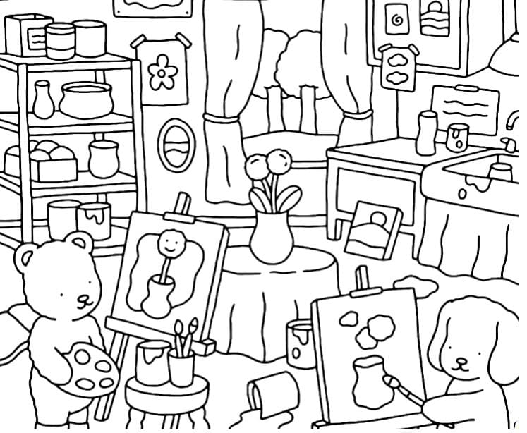 Desenho De Bobbie Goods Pintando Quadro Para Colorir Pdf