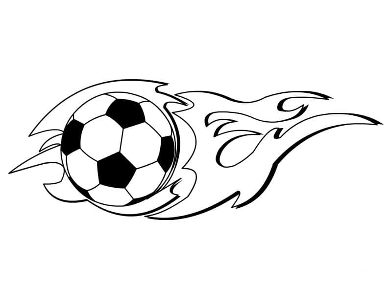 Desenho De Bola De Futebol De Fogo Para Colorir