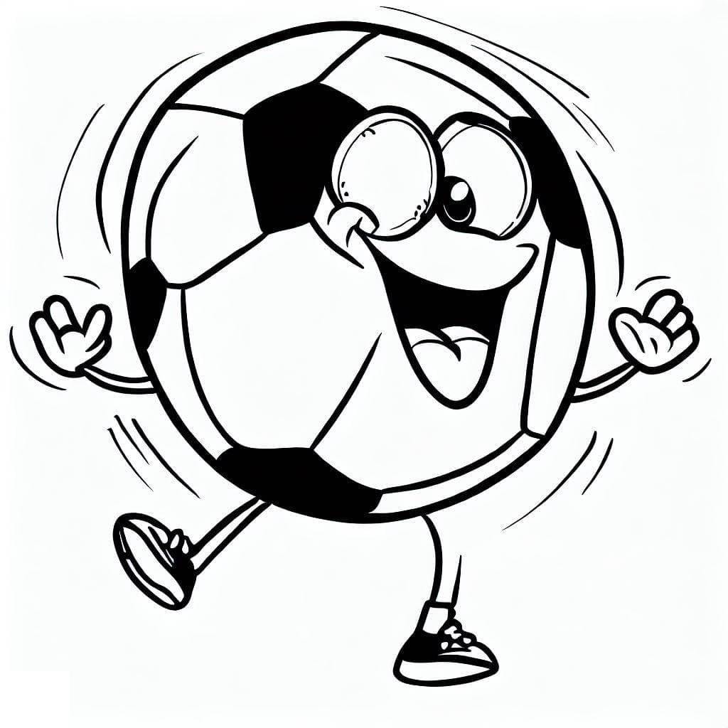 Desenho De Bola De Futebol Feliz Para Colorir