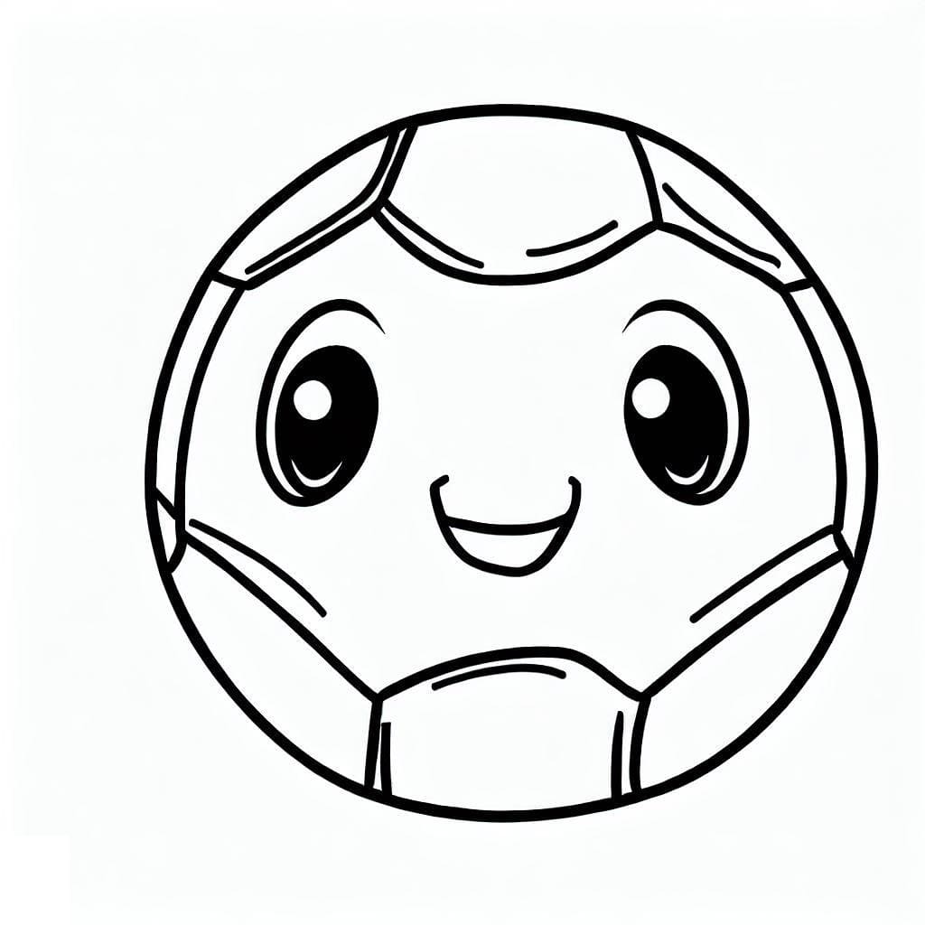 Desenho De Bola De Futebol Fofa Para Colorir
