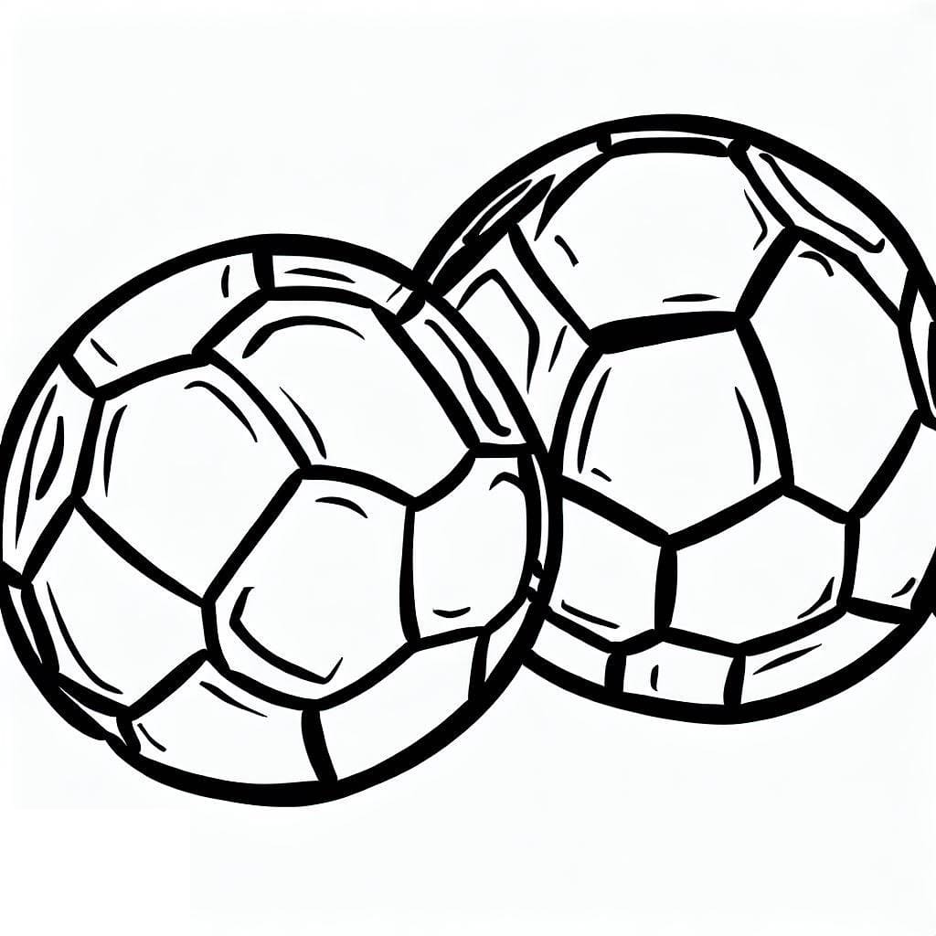 Desenho De Duas Bolas De Futebol Para Colorir