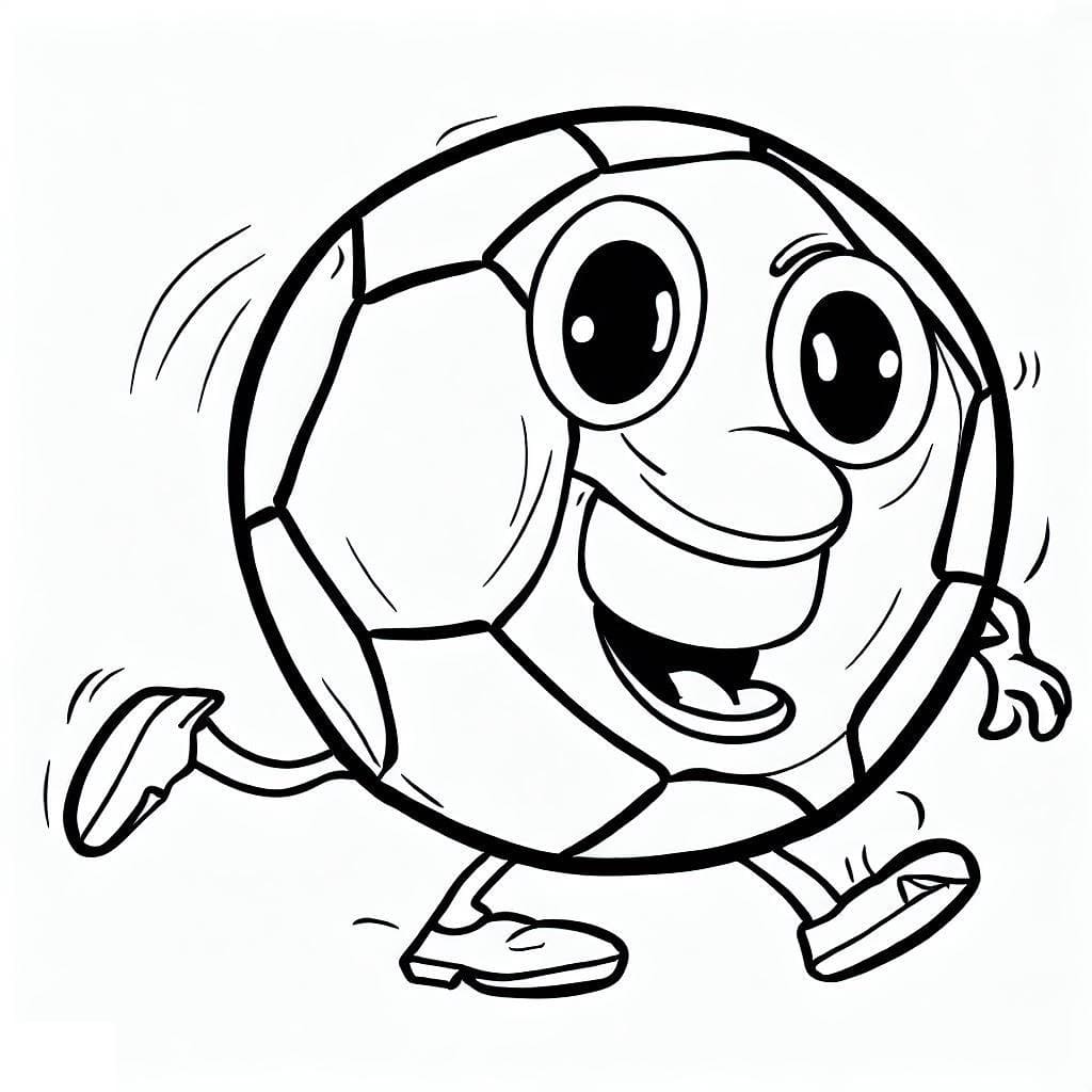 Desenho De Uma Bola De Futebol Engracada Para Colorir