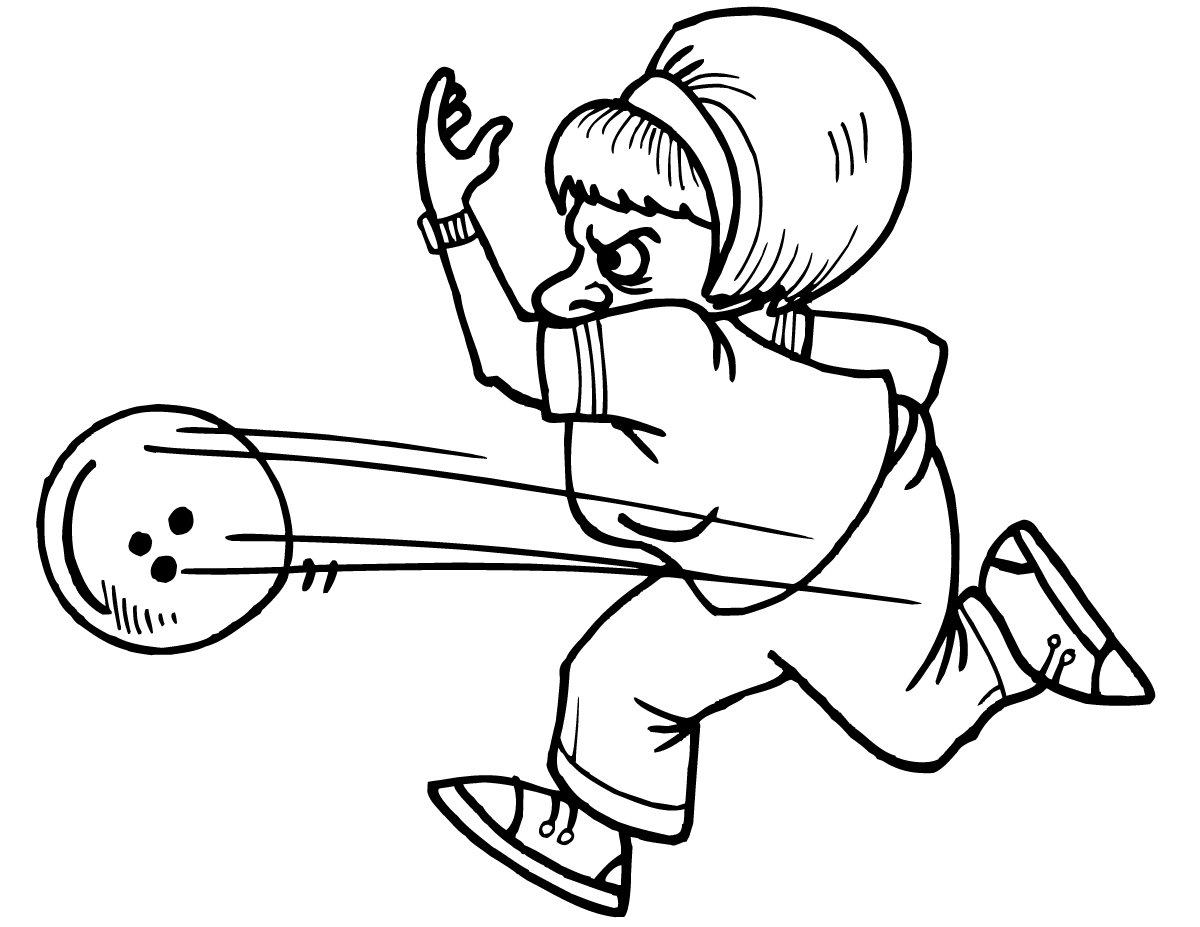 Desenho De Mulher Adulta Jogando Boliche Para Colorir