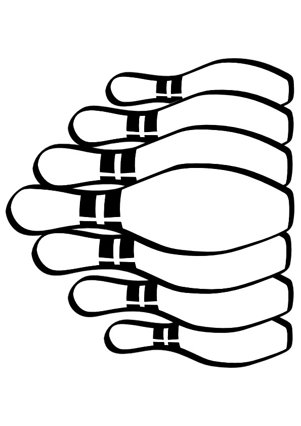 Desenho De Pinos De Boliche Simples Para Imprimir e Colorir