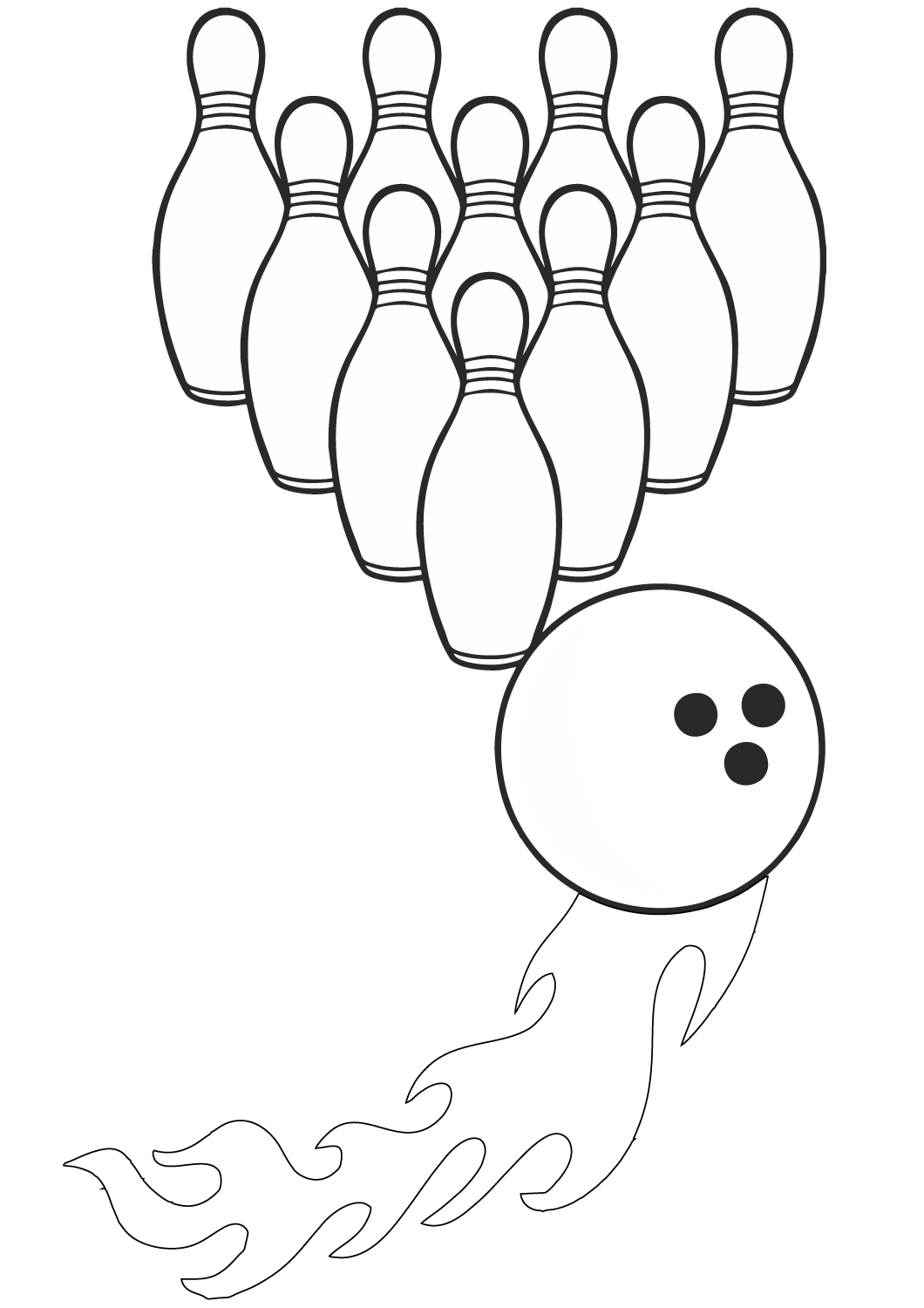 Desenho De Strike No Boliche Para Colorir Em Pdf