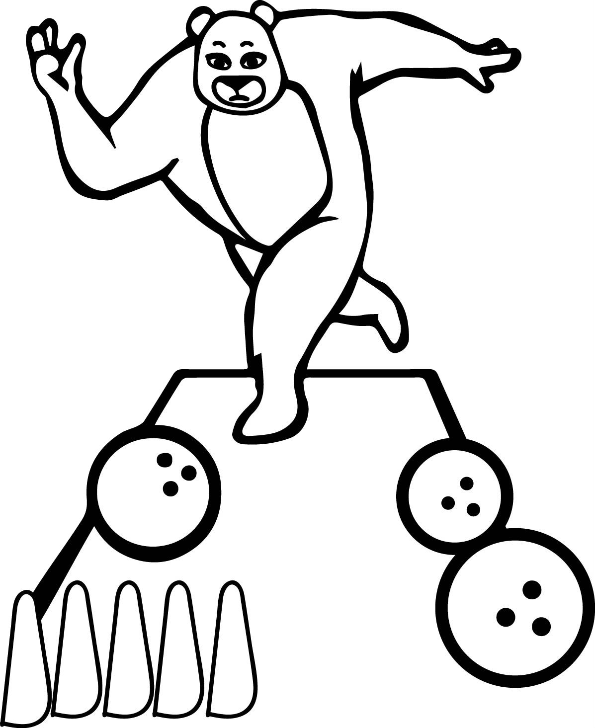 Desenho De Urso Jogando Boliche Para Colorir Gratuitamente