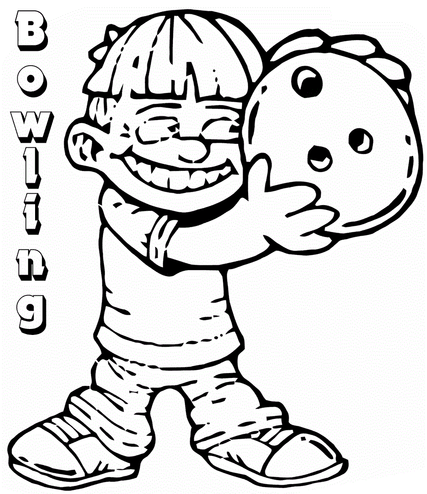 Desenho Simples De Menino e Bola De Boliche Para Pintar Pdf