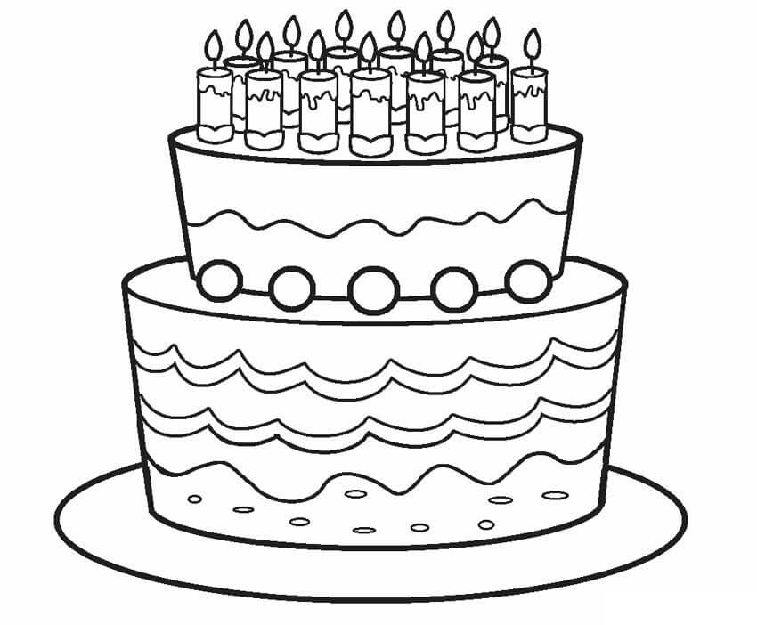 Desenho Bolo De aniversário Para Colorir 1