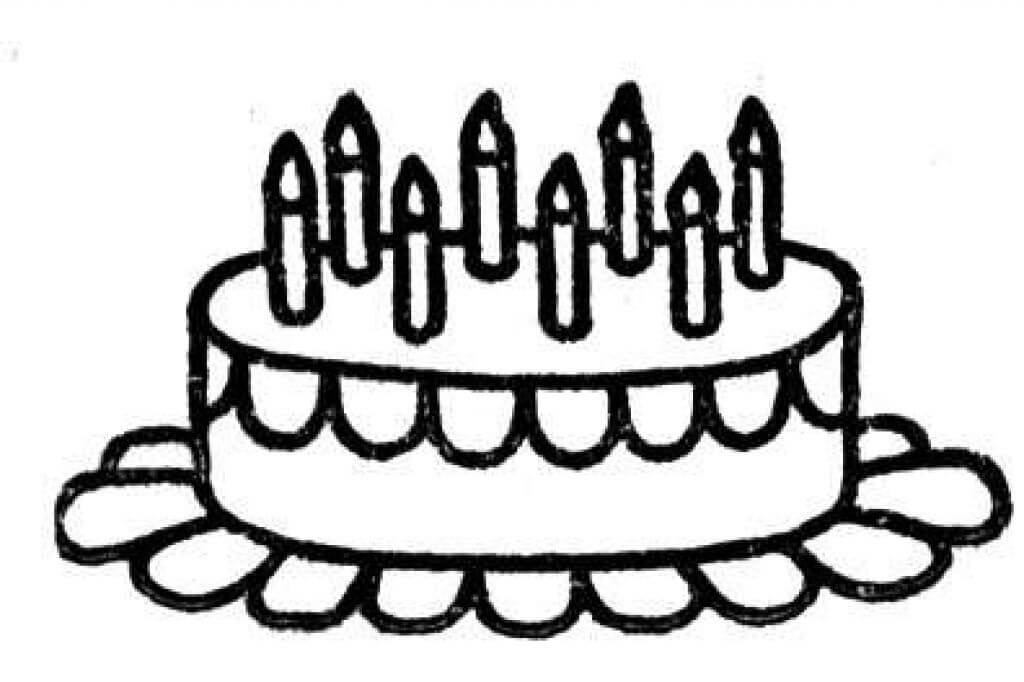 Desenho Bolo De aniversário Para Colorir 4