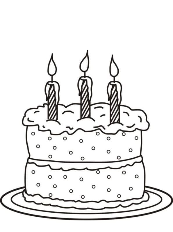 Bolo De Aniversário para Colorir
